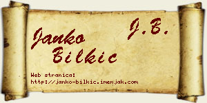 Janko Bilkić vizit kartica